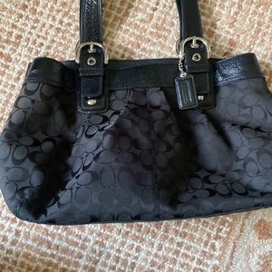 Vintage Coach black logo satchel